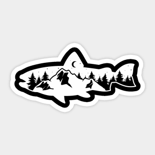 fish and trees Sticker